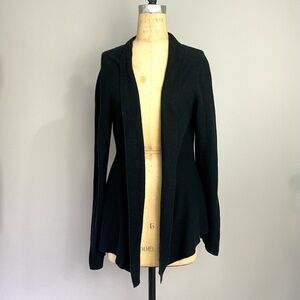 Eileen Fisher Organic Cotton Knit Cardigan - lightweight open sweater black